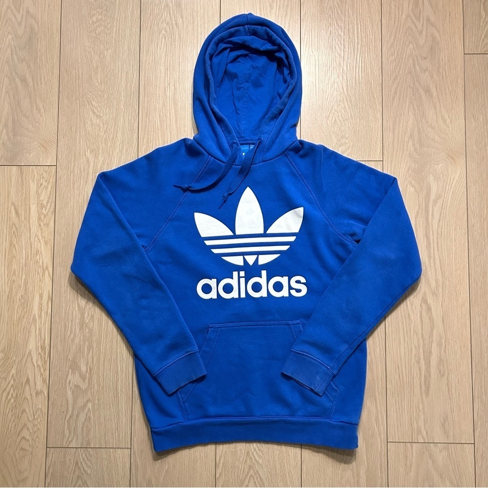 Adidas Originals Trefoil Hoodie Men’s Size Small Royal Blue White Pullover